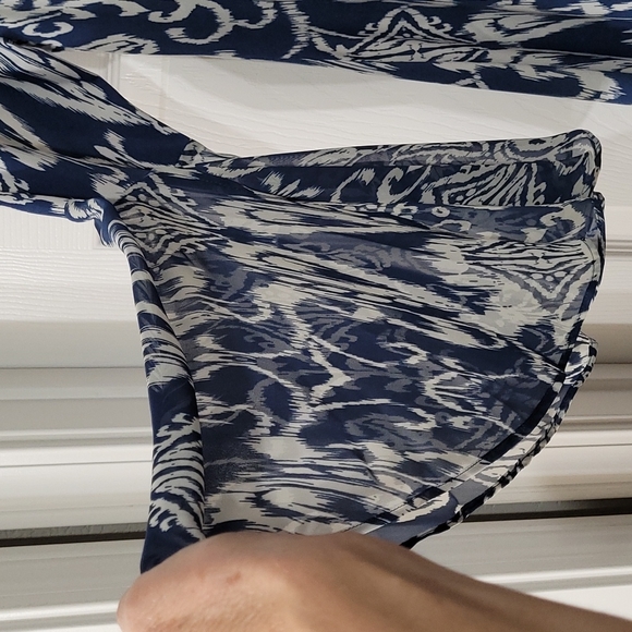 MSK | Denim & Ivory Ikat Patterned Midi - Small - Picture 6 of 7